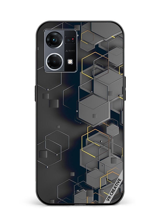 VR CREATIVE Protective Case Cover For Oppo Reno8 4G Abstract Design Multicolour - Image 1