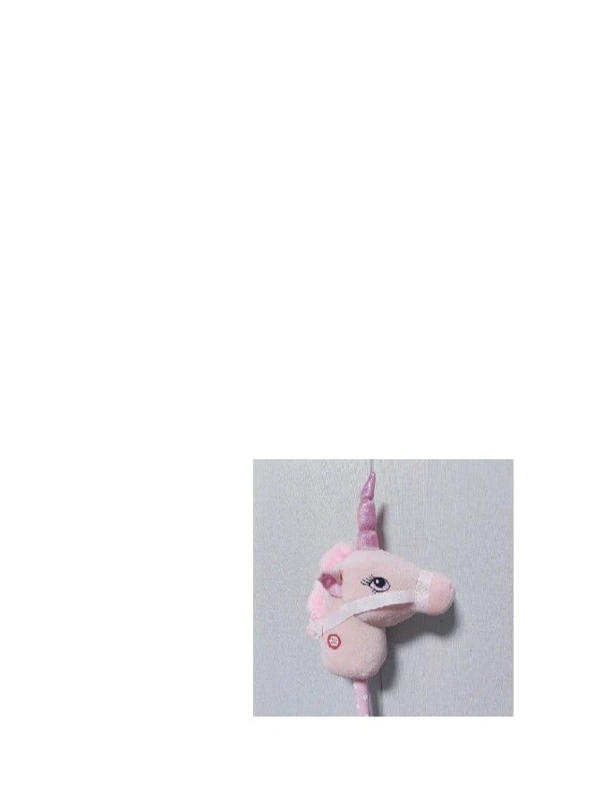 Y&D New Unicorn Hobby Horse Stick Head Riding Plush Toy Horse Riding Stick With Horse Sounds - Image 1