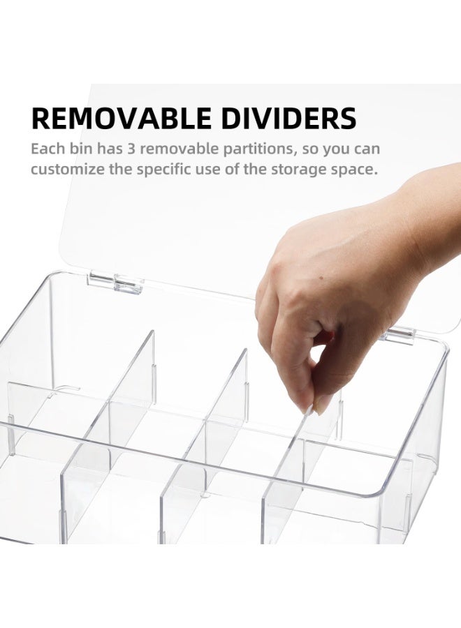 1 Pack Tea Chest Box -Tea Organizer - Stackable Tea Bag Storage Box with Lid - Tea Bag Holder For Kitchen Organizers and Storage, Multi-Functional Kitchen Organizer, Home Organizer (Clear) - Image 3