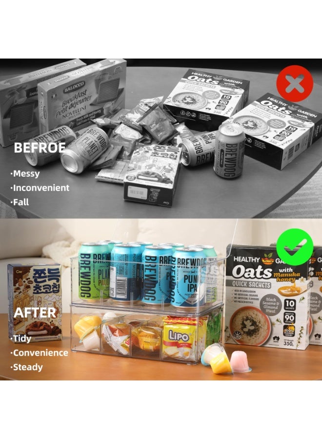 1 Pack Tea Chest Box -Tea Organizer - Stackable Tea Bag Storage Box with Lid - Tea Bag Holder For Kitchen Organizers and Storage, Multi-Functional Kitchen Organizer, Home Organizer (Clear) - Image 5