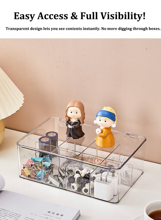 1 Pack Tea Chest Box -Tea Organizer - Stackable Tea Bag Storage Box with Lid - Tea Bag Holder For Kitchen Organizers and Storage, Multi-Functional Kitchen Organizer, Home Organizer (Clear) - Image 3