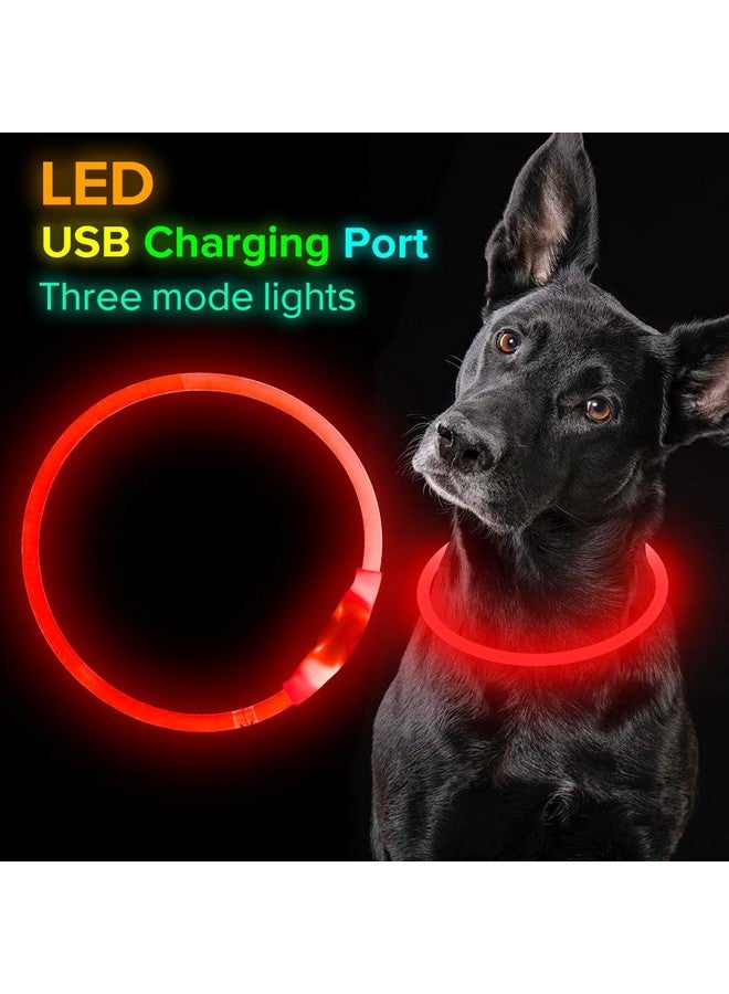 BSEEN Led Dog Collar, BSEEN USB Rechargeable Flash Dog Necklace Light, Pet Safety Collar Makes Your Beloved Dogs Be Seen at Night for Small Medium Large Dogs(Red) - Image 1