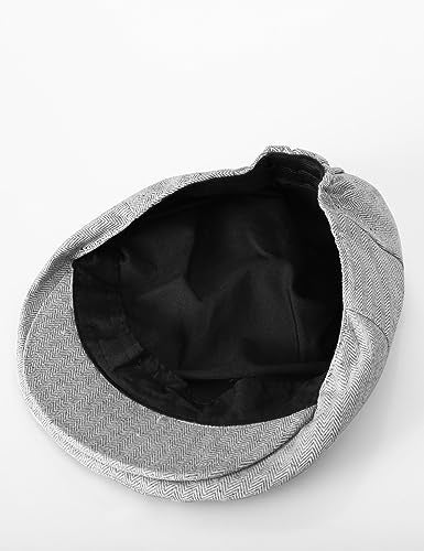A&J DESIGN Baby Boy Driver Cap Toddler Irish Flat Scally Newsboy Hat with Bow Tie Set Light Gray 4-5T - Image 5