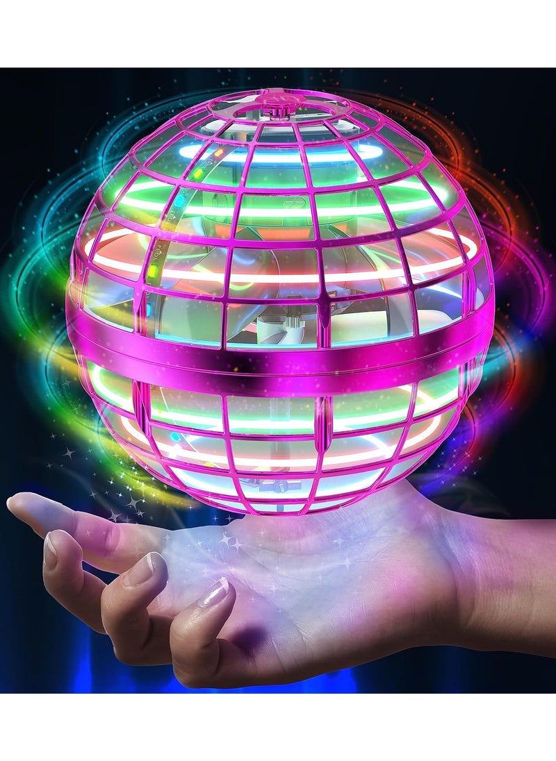 Trendify - Flying Ball Toys【2025 Upgraded】Globe Shape Magic Controller Mini Drone Flying Toy, Built-in RGB Lights Spinner 360° Rotating Spinning UFO Safe for Kids Adults Magic Flying Toys Outdoor Indoor (Pink) - Image 1