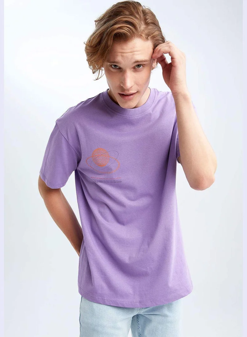 DeFacto Boxy Fit Short Sleeve Minimal Print T-Shirt