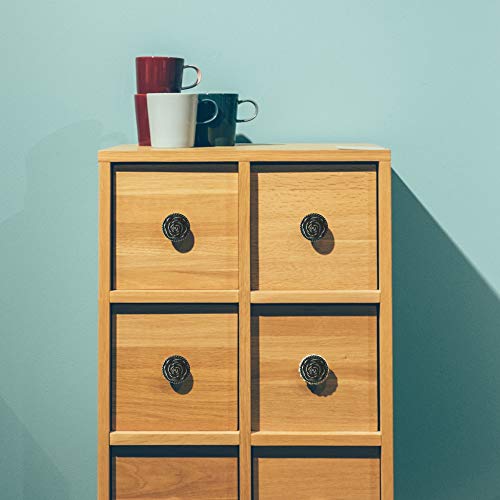 Perphin Bronze Vintage Dresser Knobs Antique Round Drawer Knobs Pull Zinc Alloy Rose Kitchen Cabinet Knobs for Drawers Dressers Vintage Metal Flower Handles with 3 Sized Screws (20 Pack) - Image 3