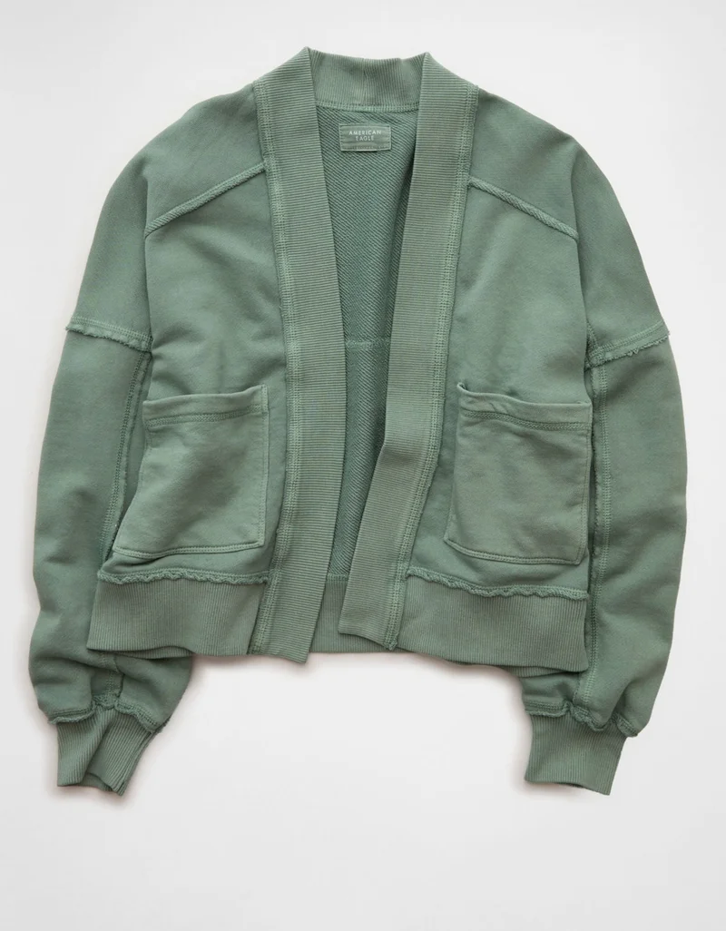 American Eagle  AE Saturday Fleece Cardigan Sweater for Women | Best Price UAE