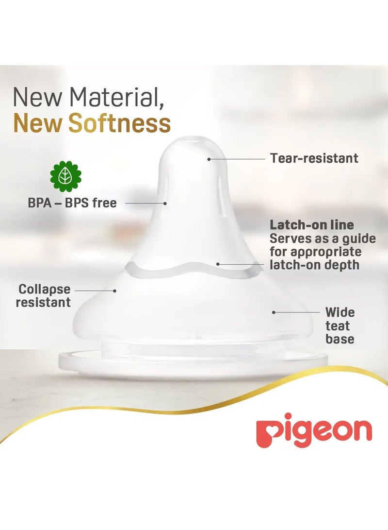 pigeon Pigeon SofTouch Wide Neck Nipples – L Size, 100% Silicone, BPA & BPS Free, Pack of 2 - Image 5