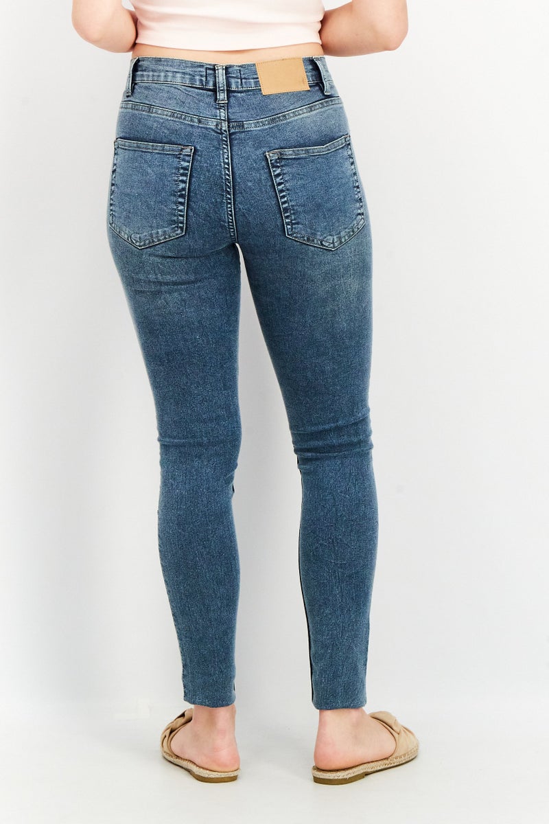 French Connection Women Regular Fit Washed Stretchable Denim Jeans, Navy Blue - Image 2