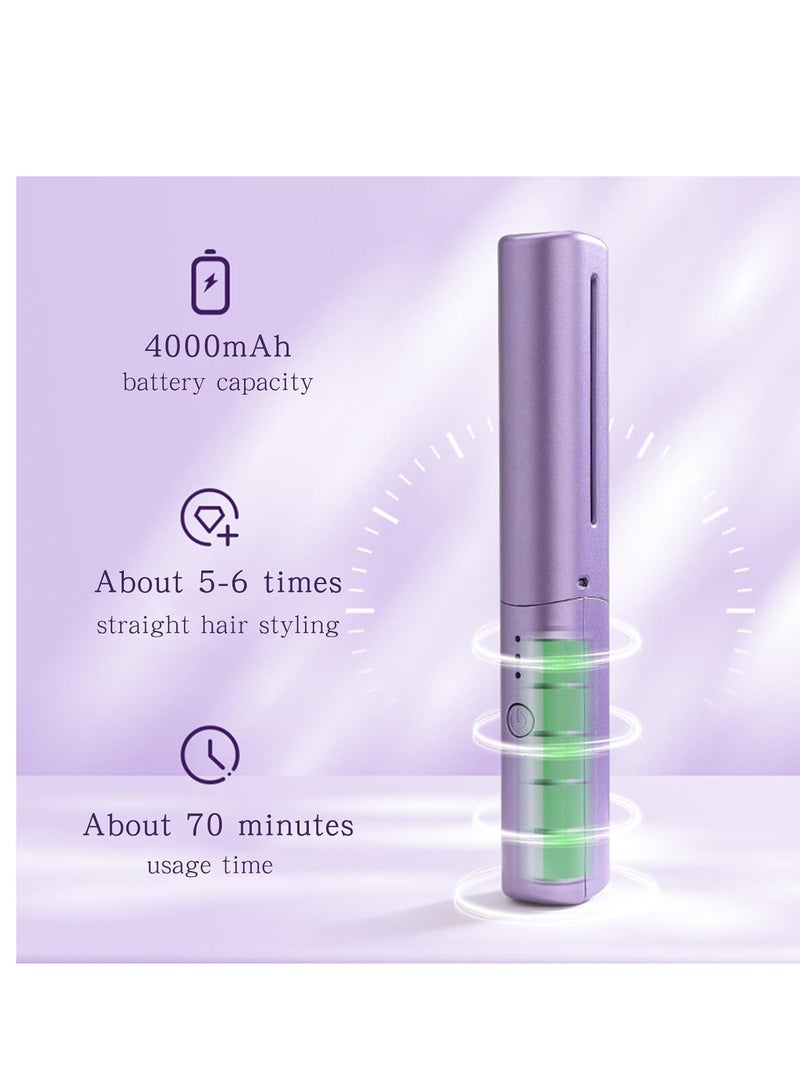 ELTRAZONE Presenting the CompactGlow Hair Styler: A Rechargeable Hair Straightening Brush for Women on-the-go. This Portable Styling Companion offers Anti-Static Negative Ion Technology, ideal for All Hair Type - Image 4