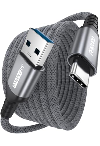 FEMORO USB A to USB C Data Cable 10ft Long USB 32 Gen 2 TypeA 10Gbps High Speed Data Transfer Cord 3A Charging USBA to USBC for PS5 Xbox Switch iPhone 171615 Android Phones Camera Computer Laptop - Image 1