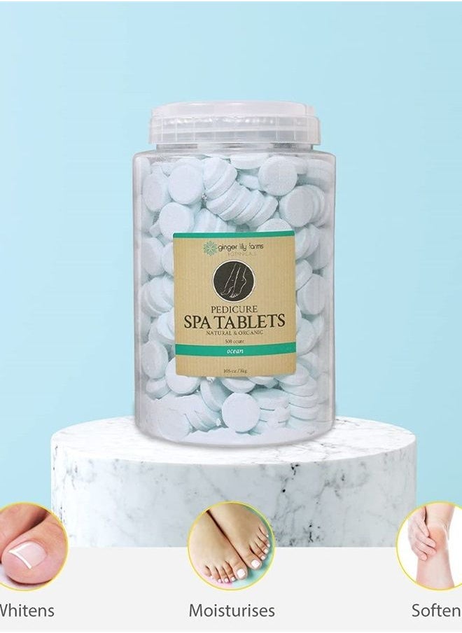 ginger lily farms - Botanicals Pedicure Spa Tablets, Natural & Organic, Replenishes Moisture, Softens & Conditions Skin, Ocean Scent, 105 Ounces, 500-Count - Image 1