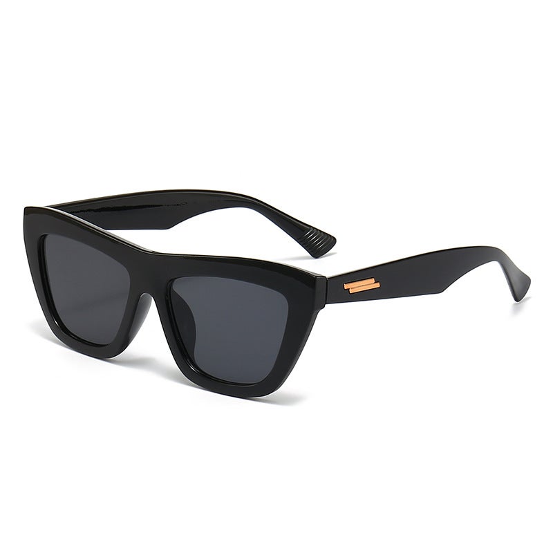 Generic Polygonal Sunglasses UV Protection 2024 Womens Fashion Bright Black Gray 