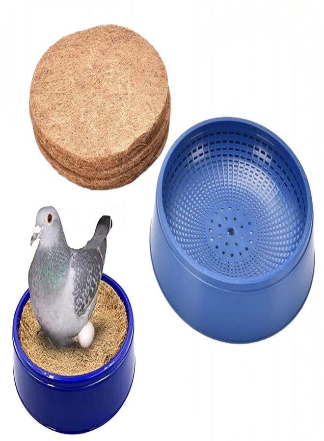Birds Mini World Pigeon Nest Bowl - Pigeon Nesting Box with Coconut Palm Mat, Bird Nest Bird Cage Breeding Hatching Nest for Pigeons, Doves,Quails and Small Birds,Pet Cage Supplies 1 Unit