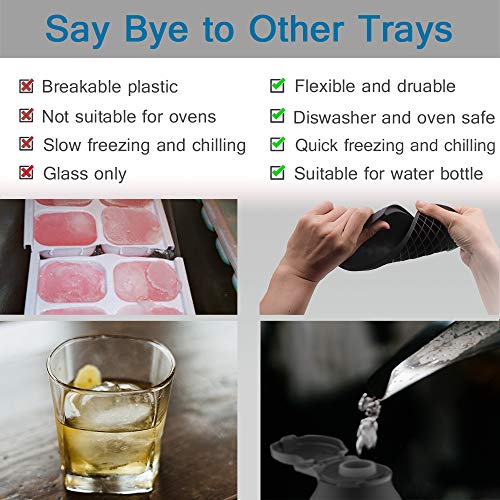 LeeYean Silicone Mini Ice Cube Trays 3 Pack, 160 Crushed Ice Cube Molds Easy Release Small Ice Cube for Chilling Whiskey Cocktail, Kitchen Gadgets Stackable Ice Trays, Specialty Accessories Tool for Freezer - Image 4