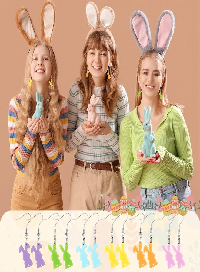 مجموعة أقراط أرنب عيد الفصح من ميسداري، 24 زوجًا، أقراط أرنب ربيعية للنساء، أقراط أرنب أكريليك ملونة لطيفة بتصميم مزدوج الجوانب، هدية عيد الفصح، إكسسوار مجوهرات، 6 ألوان - Image 5