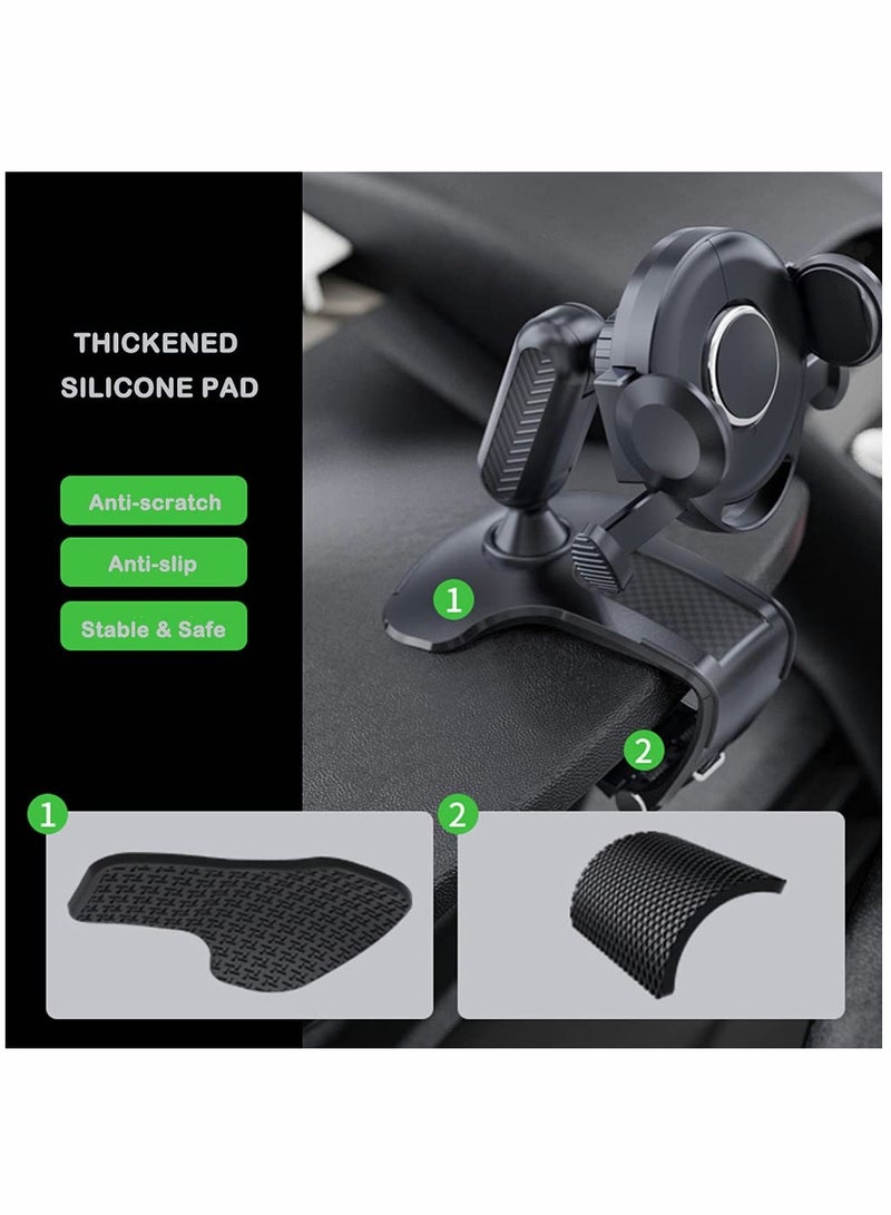 Zikra Car Phone Mount, Universal Phone Holder with Clip, Dashboard Cell Phone Stand Compatible with iPhone 12 pro max, LG, Samsung - Image 3