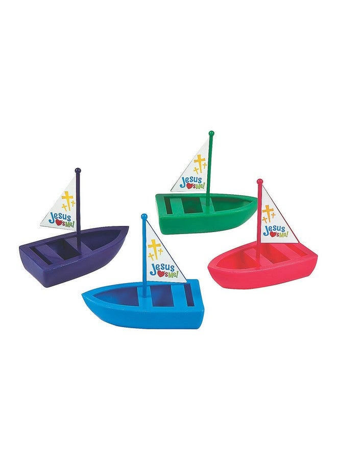 Fun Express Jesus Loves Me Toy Boats - VBS, Sunday School and Religious Toys - Vacation Bible School Supplies/Decor - 12 Pieces - Image 1