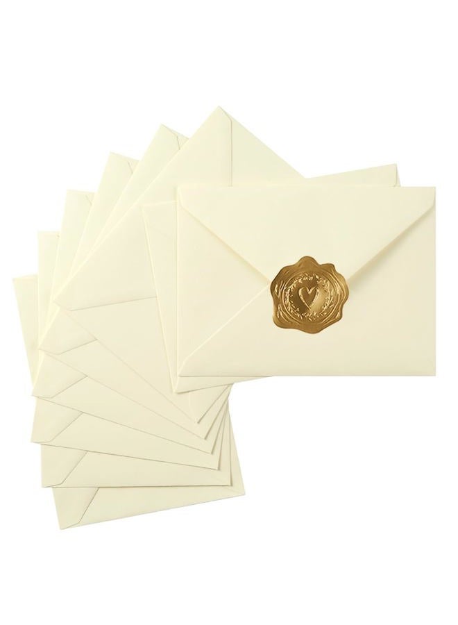 Toperd 50 Pack A7 Colorful 5x7 Envelopes V Flap Invitation Envelopes for 5x7 Cards, Birthday, Weddings, Graduations, Greeting Cards, Baby Shower 5.24 x 7.24 Inches (Cream Color) - Image 1