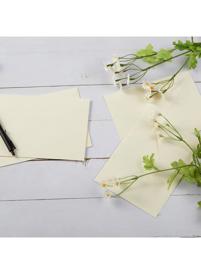 Toperd 50 Pack A7 Colorful 5x7 Envelopes V Flap Invitation Envelopes for 5x7 Cards, Birthday, Weddings, Graduations, Greeting Cards, Baby Shower 5.24 x 7.24 Inches (Cream Color) - Image 5