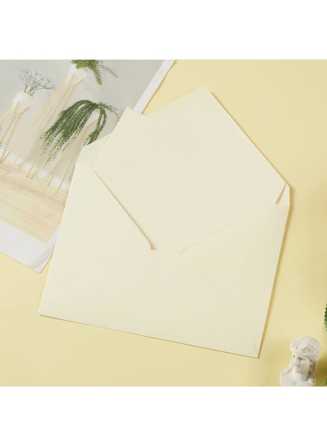 Toperd 50 Pack A7 Colorful 5x7 Envelopes V Flap Invitation Envelopes for 5x7 Cards, Birthday, Weddings, Graduations, Greeting Cards, Baby Shower 5.24 x 7.24 Inches (Cream Color) - Image 4