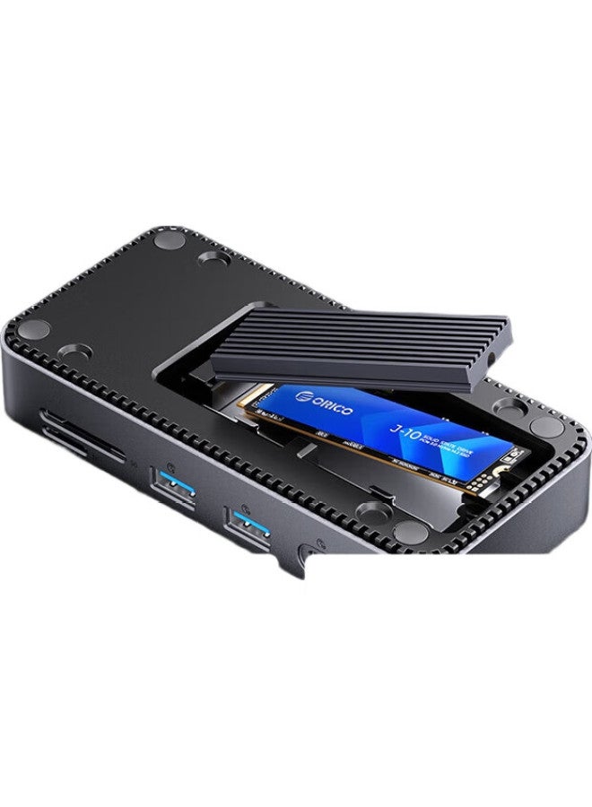 Orico محطة توسيع حاوية القرص الصلب، Type-C إلى منفذ Ethernet، حاوية قرص صلب محمولة M.2 Nvme SSD، محطة توسيع عالية السرعة USB3.2 لأجهزة اللابتوب Macbook (بدون قرص صلب)، M2P7 - Image 2