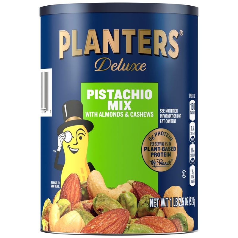 PLANTERS Pistachio Nuts Lovers Nut Mix with Pistachios no shell, Almonds & Cashews, Party Snacks, Plant-Based Protein, After School Snack, Bulk Nuts, Kosher 1lb 2.5oz - Image 1