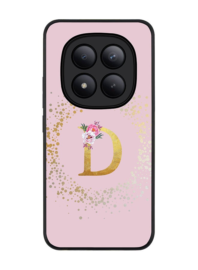 For Xiaomi Redmi Note 15 Pro+ / Poco M8 Pro Case,Slim fit Camera Protection, Shockproof Thin Phone cover  - Custom Monogram Floral - D  (Pink )