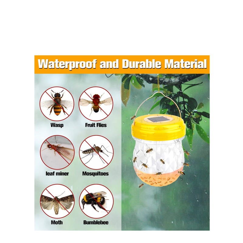 SOLARAE Wasp Trap,Yellow Jacket Trap Wasp Traps Outdoor Hanging, Wasp Repellent Outdoor Carpenter Bee Traps Wasp for Outside, Non-Toxic Reusable Wasp Catcher for Trapping Hornet, Bee, Insects 2 Pack - Image 4