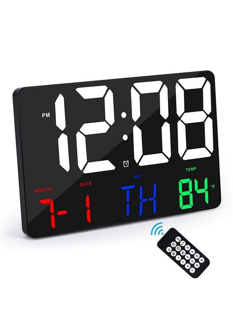 717 colour words wall clock Digital Clock Large Display,11.4" Digital Calendar Alarm Day Clock with Wireless Remote Control