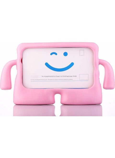 Samsung Tab 3 Lite 7.0 T110 Silicone Children's Tablet Case with Colorful Handle and Stand Pink