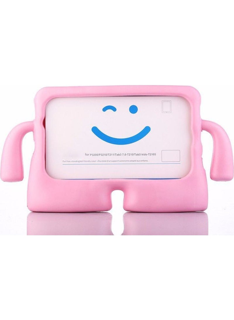 Samsung Tab 3 Lite 7.0 T110 Silicone Children's Tablet Case with Colorful Handle and Stand Pink