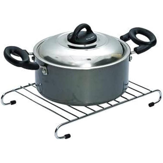 الكبريت حامل حلقي دائري من الفولاذ المقاوم للصدأ لطاولة الطعام وأدوات المطبخ المقاومة للحرارة وحامل أطباق فضي - Image 1