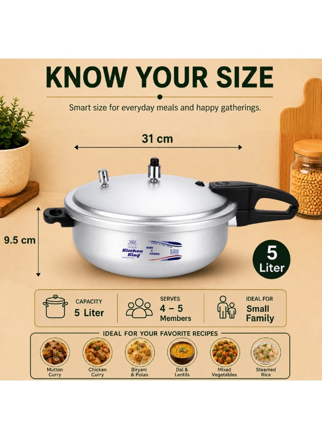 Kitchen King طنجرة ضغط ووك 2 في 1 من كيتشن كينج، بناء متين، يعزز الطبخ الصحي، مقابض مقاومة للحرارة، CGRS، مؤشر الضغط والتحكم، جسم ثقيل، سهل الفتح والإغلاق، 5 لتر - Image 2