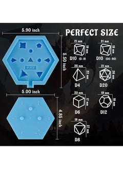 CZYY CZYY DND Dice Mold Silicone 7 Standard Polyhedral Sharp Edge Dice Slab Mould for D&D, Tabletop RPG  - Image 3