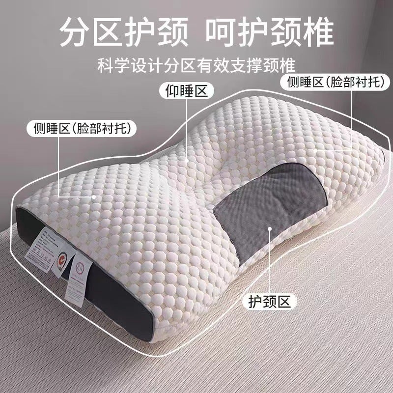 Manufacturer Spa Knitted Fiber Pillow Pillow Core Cervical Spine Support To Help Sleep Adult Household Universal Men'S And Women'S Cervical Spine Pillow - Image 5