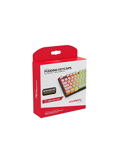 HyperX Pudding Keycaps - Double Shot PBT Keycap Set with Translucent Layer, for Mechanical Keyboards, Full 104 Key Set, OEM Profile, English (US) Layout - White