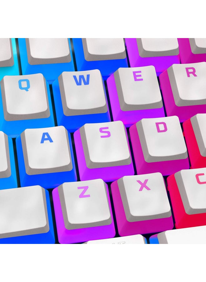 HyperX Pudding Keycaps - Double Shot PBT Keycap Set with Translucent Layer, for Mechanical Keyboards, Full 104 Key Set, OEM Profile, English (US) Layout - White