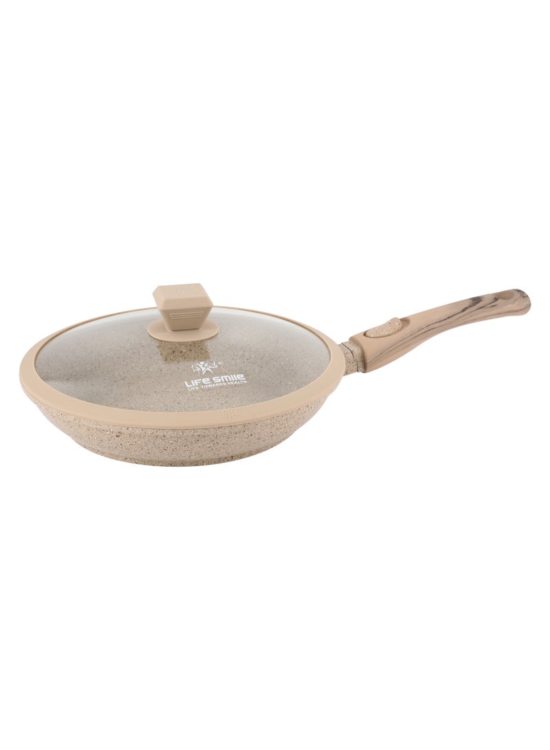 Life Smile 28cm Granite Nonstick Fry Pan with Lid (2.5L) – Induction Base, Removable Handle, Scratch Resistant & Easy Clean - Image 1
