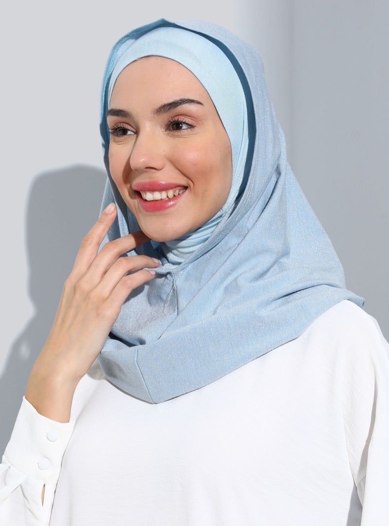 Ecardin ST300-SHINY Evening Dress Hijab 30 Baby Blue - Baby Blue - - Image 4