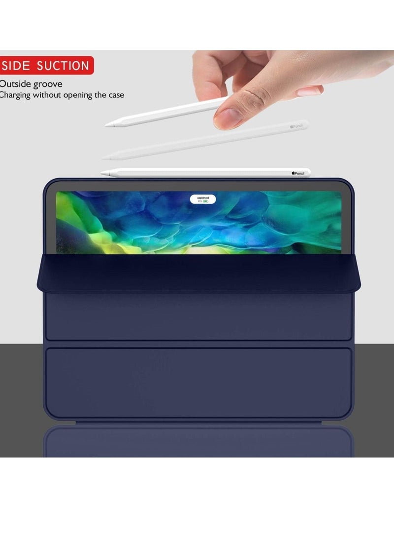 iPad Pro 12.9 Case 2020 with Pencil Holder (4th Generation), Premium Protective Case Cover with Soft TPU Back and Auto Sleep/Wake Feature for 2020/2018