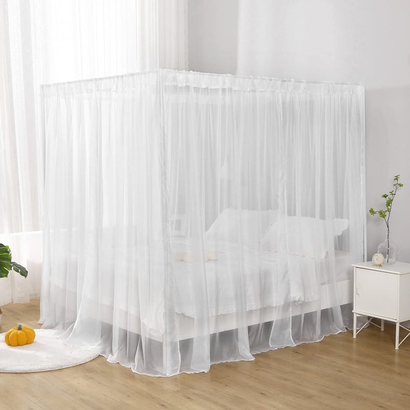 Wanfaso White Canopy Bed Curtain For Twin Bed  Soft Bed Canopy Scarf For Girls Adults (Twin  White) - Image 2