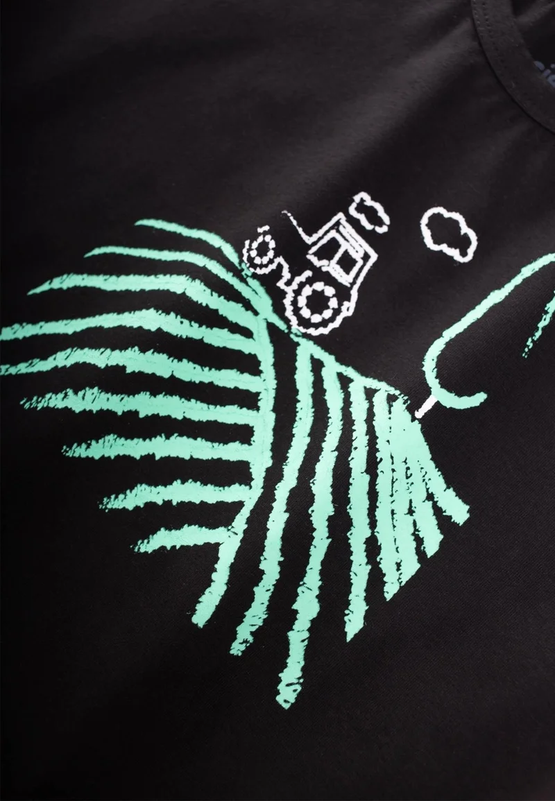 Cigit Tractor Printed T-Shirt 1-5 Years Black