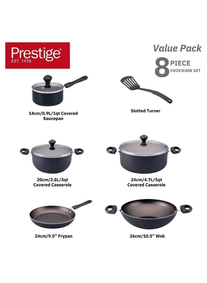 Prestige 8 Pcs Value Pack Cookware Set | Non-stick Pots and Pans Set | Induction Base Cooking Set - PR22483 - Image 2