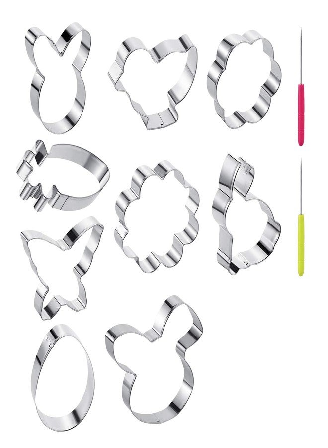 Kasmoire 9pcs Easter Cookie Cutter Set with Sugar Stir Needle - Image 1