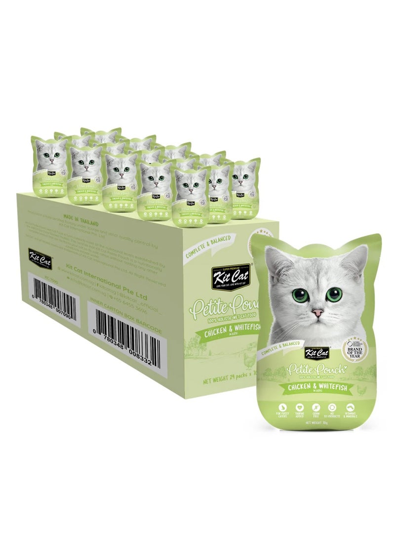 كيت كات - كيس صغير 70 جرام - دجاج وسمك أبيض (علبة واحدة - 24 قطعة) - Image 1