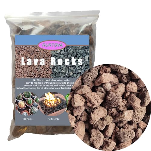 Rurtsva Medium Lava Rock 5LBS, 1" - 2" Natural Volcanic Stones Use in Fireplace, Fire Pit or Bowl Rocks for Indoor Outdoor Natural Gas Propane Fires and Decorative Landscaping - Image 1