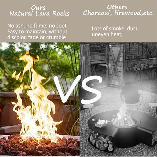 Rurtsva Medium Lava Rock 5LBS, 1" - 2" Natural Volcanic Stones Use in Fireplace, Fire Pit or Bowl Rocks for Indoor Outdoor Natural Gas Propane Fires and Decorative Landscaping - Image 4