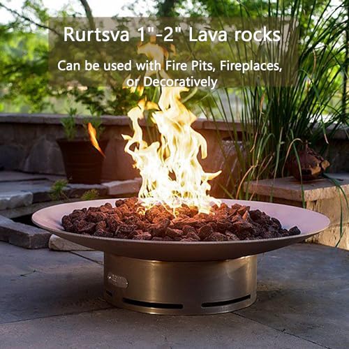 Rurtsva Medium Lava Rock 5LBS, 1" - 2" Natural Volcanic Stones Use in Fireplace, Fire Pit or Bowl Rocks for Indoor Outdoor Natural Gas Propane Fires and Decorative Landscaping - Image 5