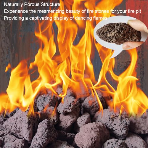 Rurtsva Medium Lava Rock 5LBS, 1" - 2" Natural Volcanic Stones Use in Fireplace, Fire Pit or Bowl Rocks for Indoor Outdoor Natural Gas Propane Fires and Decorative Landscaping - Image 3